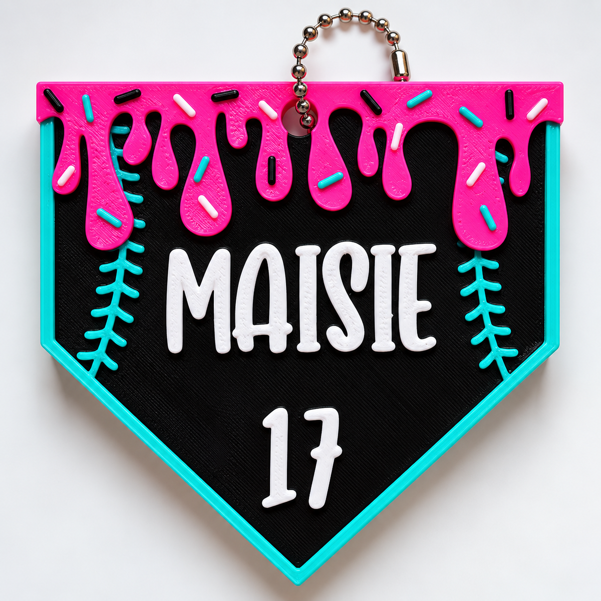 Personalized Home Plate Backpack Tag