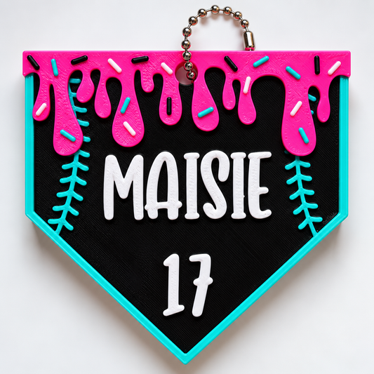 Personalized Home Plate Backpack Tag